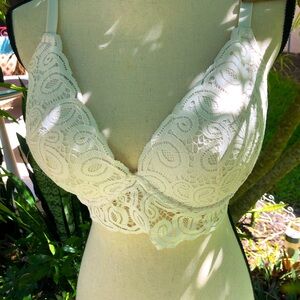 VS Pink Lacey bralette, ivory.